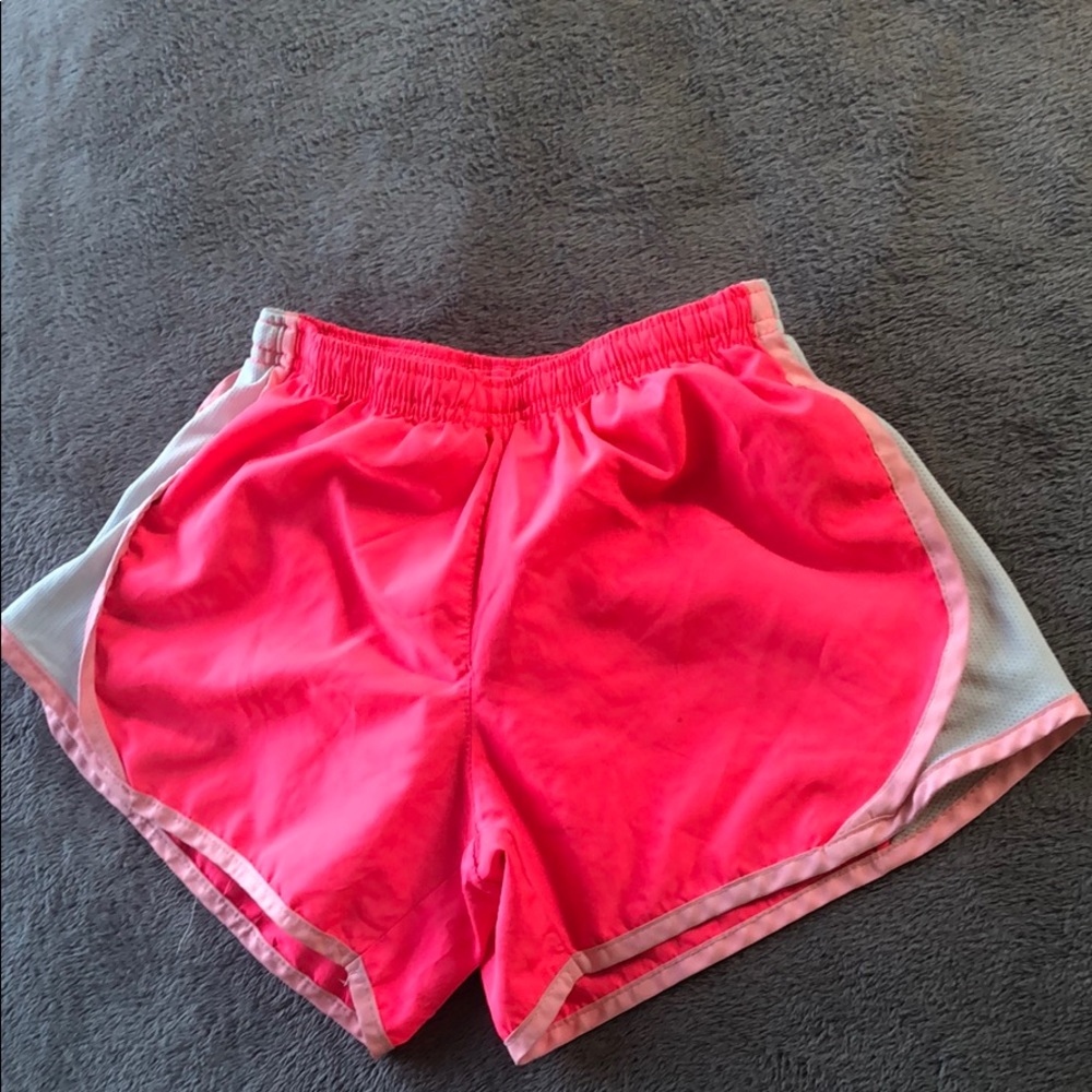 Neon pink athletic shorts